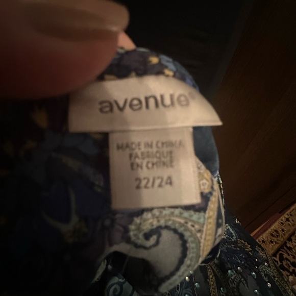 Plus Size 22 Avenue blue top or cover up NWT - Picture 11 of 12